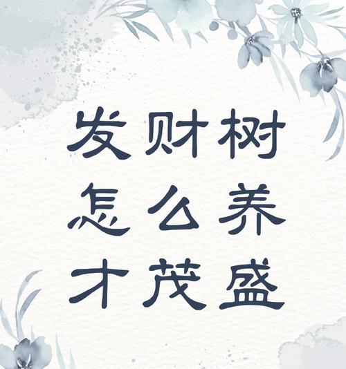 拥有五根发财树的财富增长之道（种植发财树，赢得财富与幸福）